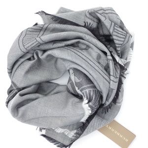 Burberry Grey Black Scarf